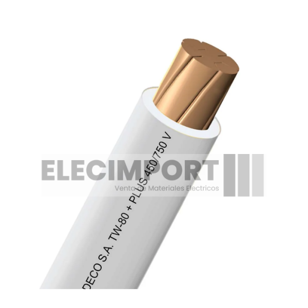 CABLE ELECTRICO TW-80 10 AWG BLANCO 100 METROS