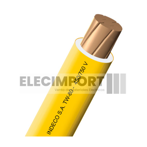 CABLE ELECTRICO TW-80 10 AWG AMARILLO 100 METROS