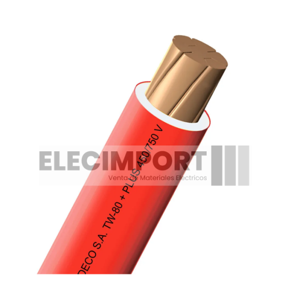 CABLE ELECTRICO TW-80 10 AWG ROJO 100 METROS